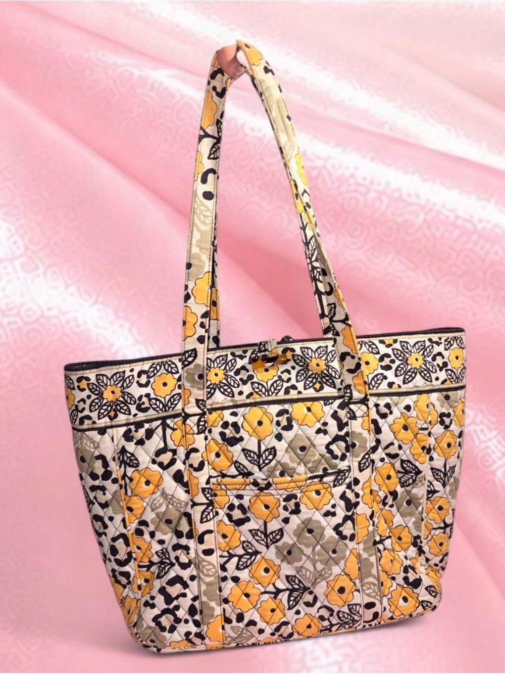 Vera Bradley Yellow Floral Quilted Tote